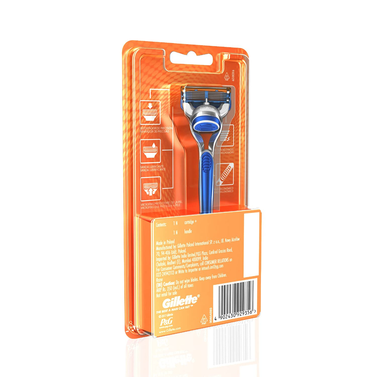 Gillette Classic Sensitive Shave Foam For Men - 418 G (33% Extra) & Fusion Manual Razor, 1 Pc, 2 Count