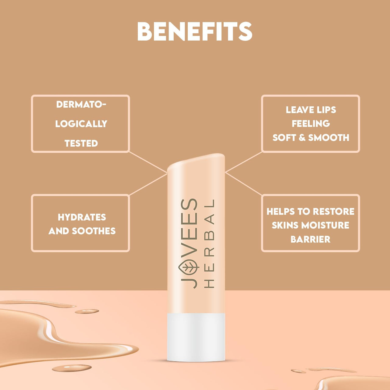 Jovees Herbal Vitamin E Lip Balm with SPF 15 For Soft, Glossy And Supple Lips | 24 Hour Hydration | Rejuvenates Dark, Pigmented, Dry, Chapped And Sun Damage Lips- 5g