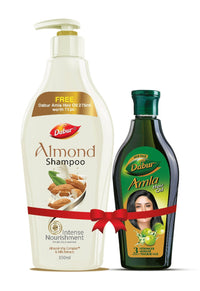 Dabur Almond Shampoo With Almond-Vita Complex & Milk Extracts, 350ml With Amla Hair Oil , 275ml Free
