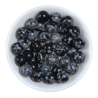 Natural Stone Beads 2mm Snowflake Gemstone Round Loose Beads Crystal Energy Stone Healing Power for Jewelry Making DIY,1 Strand 15