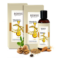 Richfeel Vitamin E++ Oil, 80ml - Pack of 2 | Blend of Almond, Wheatgerm, Walnut & Carrot Oils | Antioxidant | Fight Dullness, Damage & Ageing of Skin | Anti-Stretch Marks and Scars