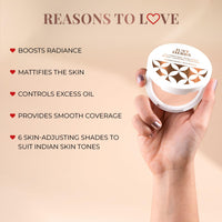 Just Herbs Oil Control Radiance Booster Age Defying Compact Powder for face Makeup 9g (Copper)