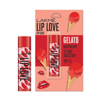 Lakmé Lip Love Gelato Chapstick Raspberry 4.5 g & Lakmé Perfecting Liquid Foundation, Marble, Waterproof Full Coverage Long Lasting - Light Oil Free Face Makeup With Vitamin E, Dewy Finish Glow, 27ml