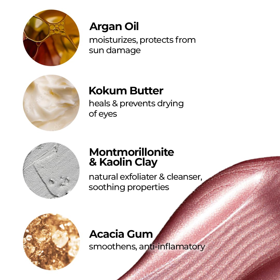 Ruby's Organics Mini Metallic Liquid Eyeshadow for Women- Eye Makeup, Smooth Glide Insta Dry Formula, Smudge proof, Waterproof, Long Lasting and Highly Pigmented, Paraben Free, Vegan - Luna, 3ml