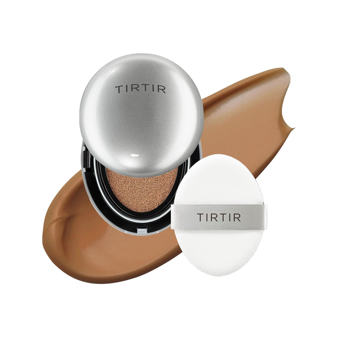 TIRTIR Mask Fit Aura Cushion Foundation, Full coverage, Skin fit, Satin Glow Finish, Korean Cushion Foundation #43N DEEP COCOA, 4.5g