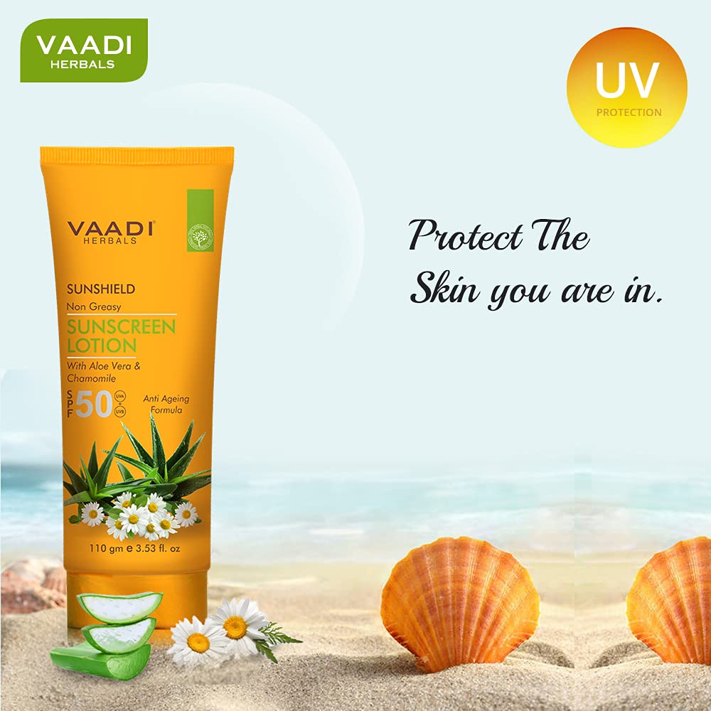 VAADI HERBALS Sunscreen Lotion For Sensitive Skin Type Spf 50, 110G