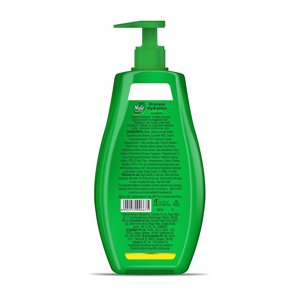 Nyle Naturals Damage Repair Anti Hairfall Shampoo, With Shikakai And Hibiscus, Gentle and soft shampoo, PH balanced and Paraben free,1L