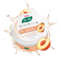 Joy Skin Fruits Super Soft Moisturizer With Peach & Hyaluronic Acid (200ml) | Cold Skin Cream for 24Hrs Moisturization of Face, Hands & Body | Oil Free Hydration For Soft & Smooth Skin