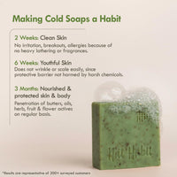 Nat Habit Cold Processed Sacred Neem-Basil Butter Bath Soap- Antibacterial For Soothing, Skin Wellness, Scar Reduction & Exfoliation (Pack of 2 X125gm)