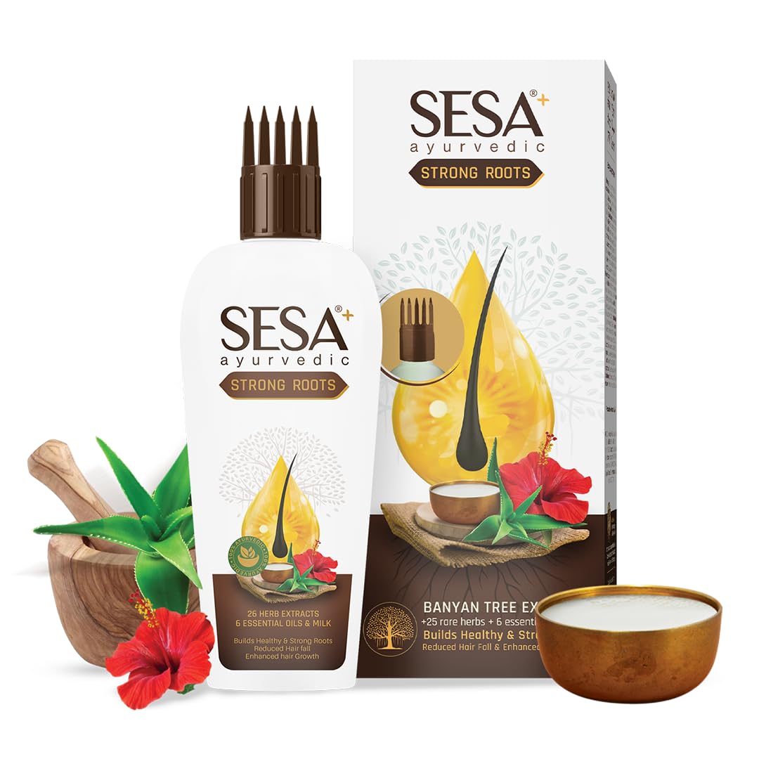 SESA Ayurvedic Strong Roots Hair Oil 100 Ml Hair Strenghtening Reduces Hairfall No Mineral Oil Hair Oil For Women And Men