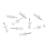 Basics Push Pins Tacks, Clear Plastic Head, Steel Point, 100-Pack 100 pack
