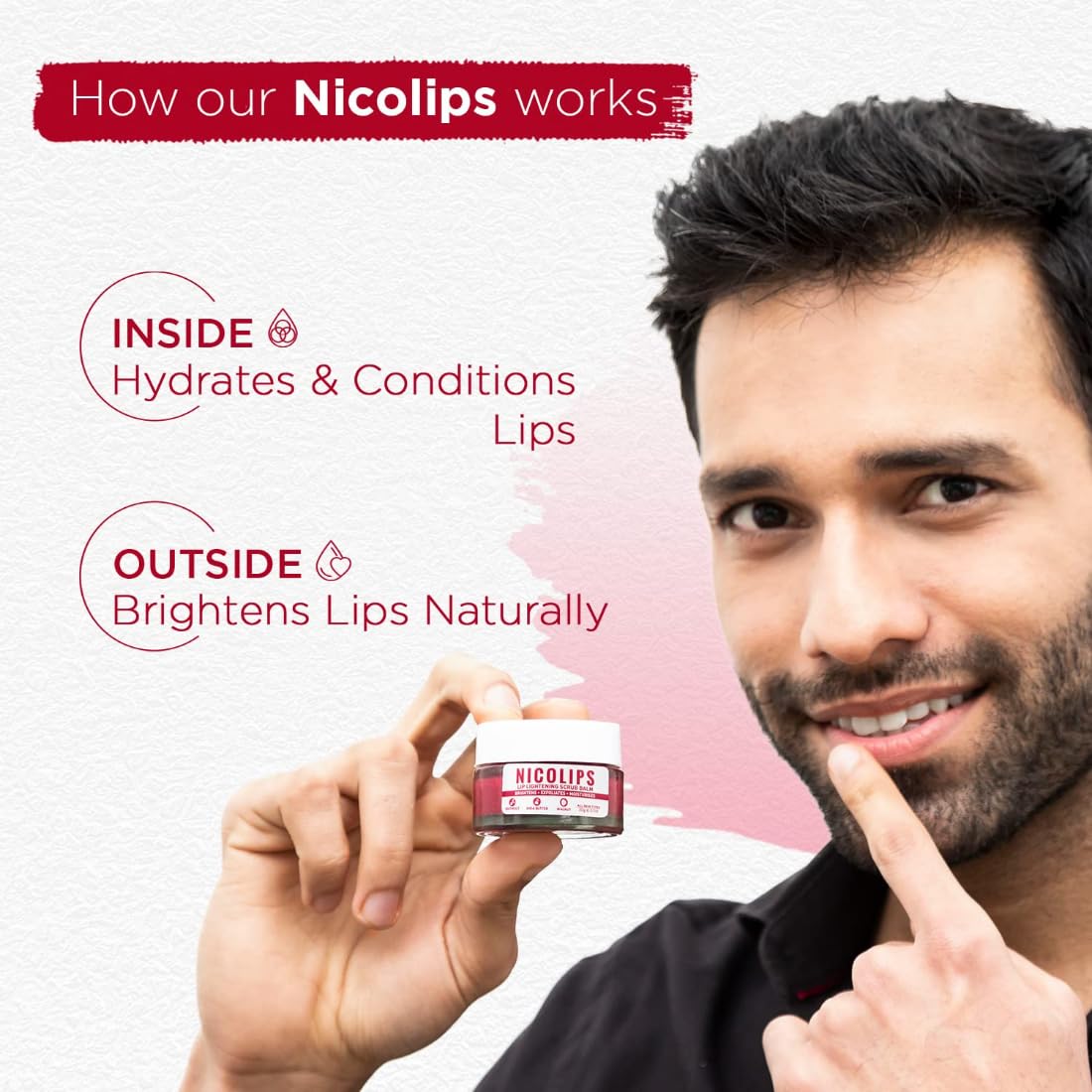 Bella Vita Organic NicoLips Lip Scrub & NicoBalm Lip Balm Combo For Dry, Chapped & Dark Lips Remover Treatment, 20 g, 4 g