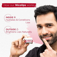 Bella Vita Organic NicoLips Lip Scrub & NicoBalm Lip Balm Combo For Dry, Chapped & Dark Lips Remover Treatment, 20 g, 4 g