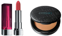 Maybelline New York Fit Me Matte + Poreless Compact Powder For Dry Skin (Beige, 6g) & Matte Lipstick (Pink, 3.9g)