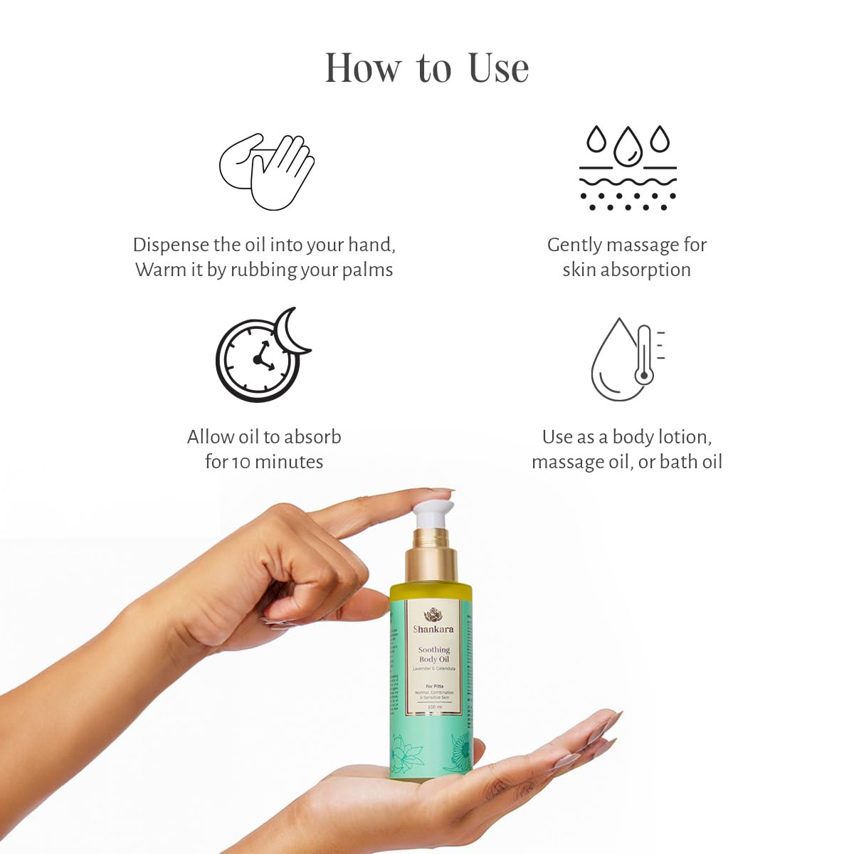 Shankara Soothing Body Oil, With Pure Essential Oils Nourishing, Calming Formula For Relaxation and Hydration (100ml)