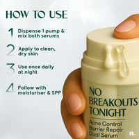 Numour No Breakouts Tonight| Dual Acne face Serum 20ml | 8% Actives 2% Encapsulated Salicylic + 4% Niacinamide + Azelaic Acid & Zinc | Acne‑Prone & Sensitive Skin