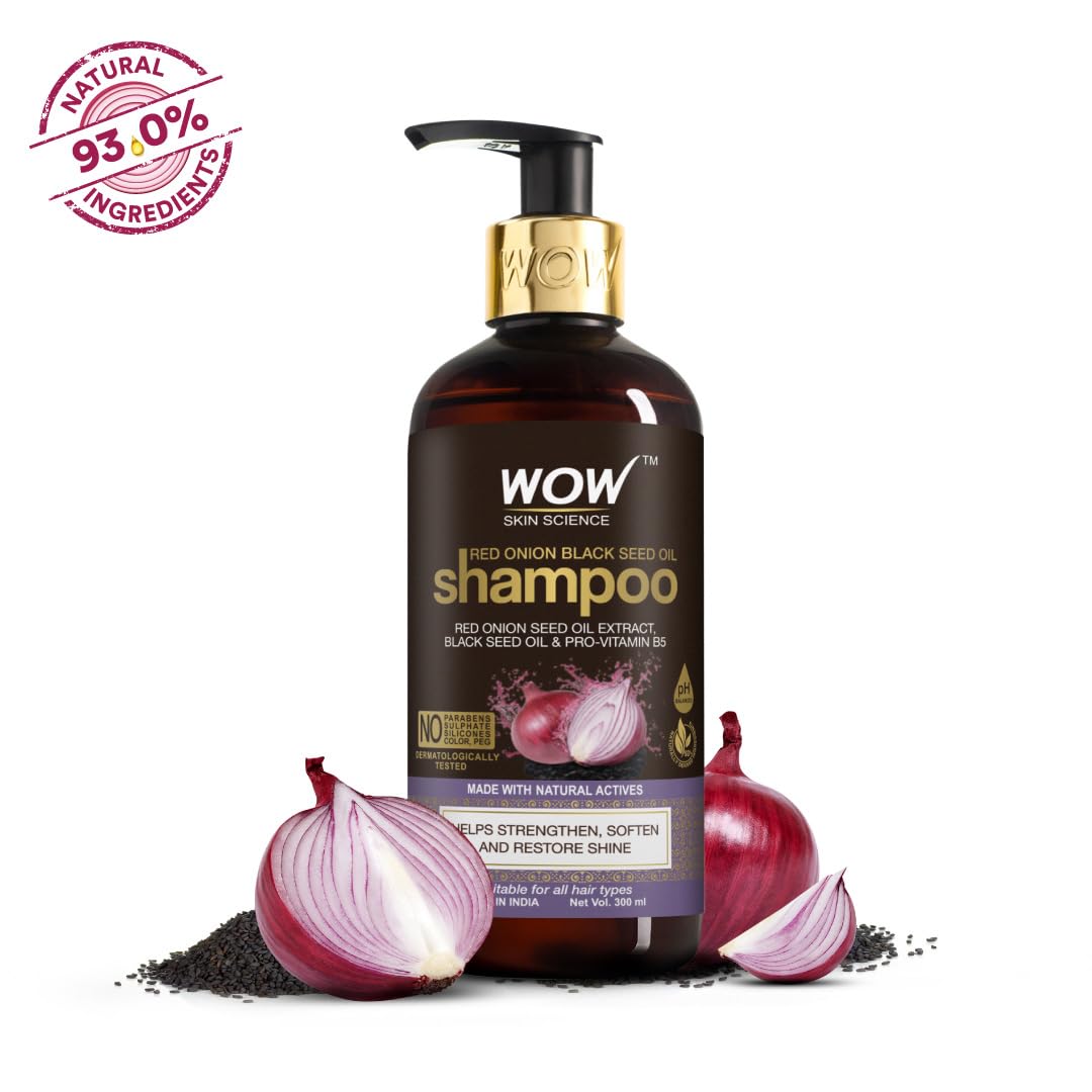 WOW Skin Science Caffeine Face Serum - Quick Absorbing - OIL FREE - Anti-Aging & WOW Skin Science Red Onion Black Seed Oil Shampoo with Red Onion Seed Oil Extract Combo