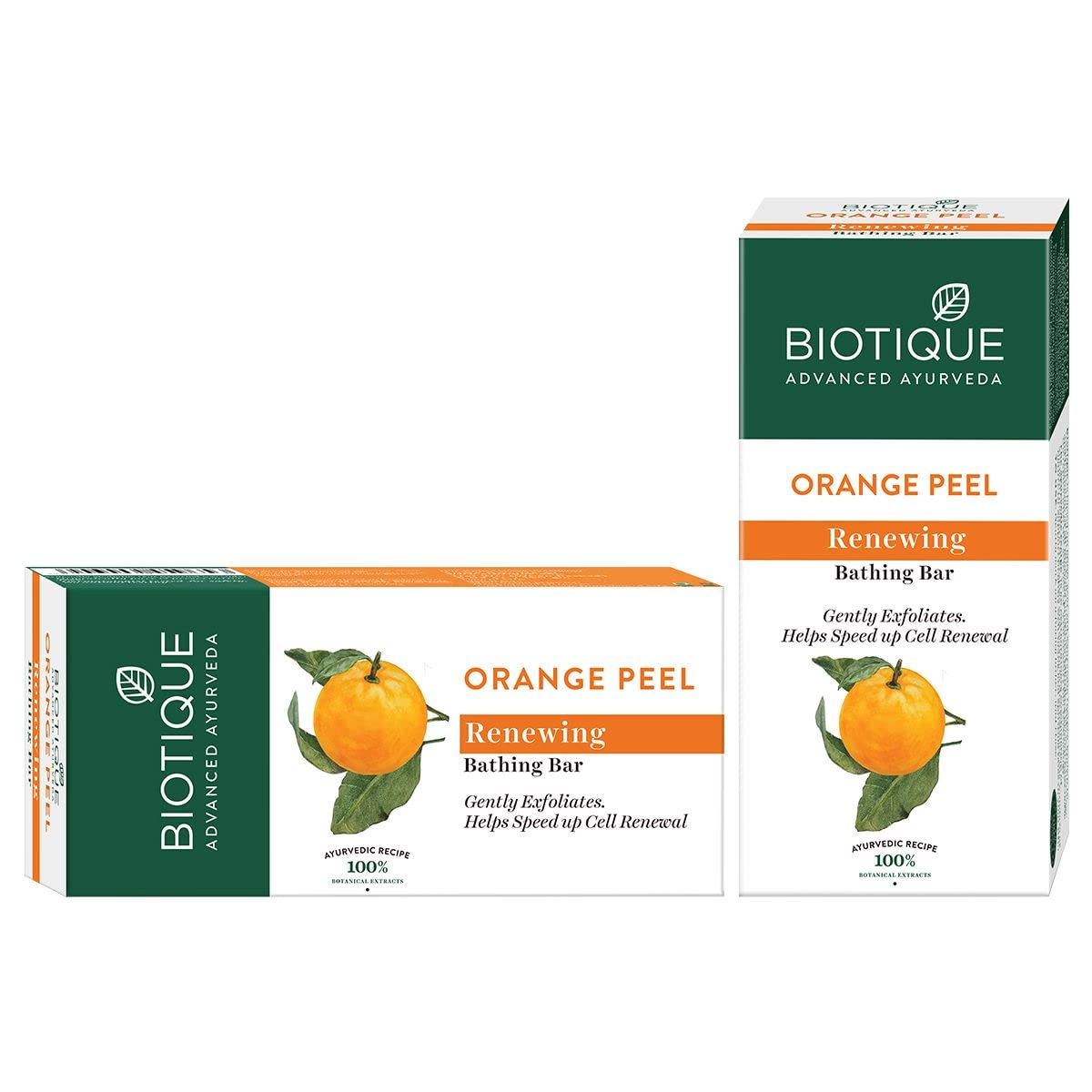 Biotique Bio Morning Nectar Flawless Cream Bathing Bar, 150g & Biotique Bio Orange Peel Revitalizing Body Soap, 150g