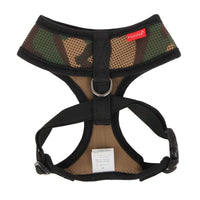 Puppia Soft Dog Harness No Choke Over-The-Head Triple Layered Breathable Mesh Adjustable Chest Belt and Quick-Release Buckle, Camouflage, Medium