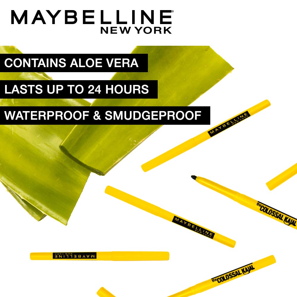 Maybelline New York Color Sensational Creamy Matte Lipstick, 640 Red Liberation, 3.9g and Maybelline New York Colossal Kajal, Black, 0.35g