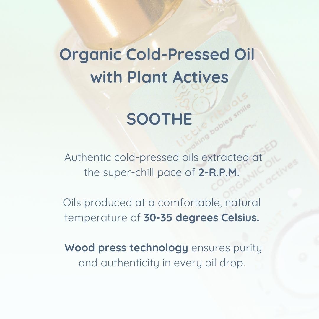 Little Rituals COCONUT BABY MASSAGE OIL Certified Organic, Wood Cold-Pressed for Skin and Hair with SWISS Plant Actives - 200 ml. Dermatologist Tested by Pediatrics, Mild & Gentle & Safe
