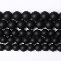 60pcs 6mm Matte Natural Black Agate Onyx Beads Round Loose Beads for Jewelry Making DIY Bracelets Crystal Energy Healing Power Stone (6mm, Matte Black Agate)