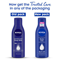 NIVEA Body Lotion for Very Dry Skin, Nourishing Body Milk with 2x Almond Oil, 200 ml & NIVEA Men Body Wash, Deep Impact, 3 in 1 Shower Gel for Body, Face & Hair, with Microfine Clay, 250 ml