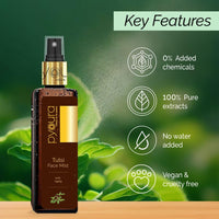 PYOURA Tulsi Anti-Aging Combo: Face Toner Mist (100ml) + Sheet Mask (Pack of 1), For Managing Wrinkles & Fine Lines, Hydrates & Refreshes Skin, All Skin Types, Alcohol-Free, Natural & Ayurvedic