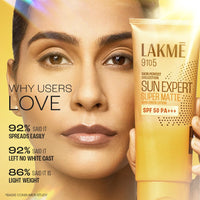 Lakme Sun Expert SPF 50 PA+++ Ultra Matte Lotion Sunscreen, Lightweight, Non Sticky, Non Greasy, Blocks Upto 97% Harmful Sunrays, 100 ml