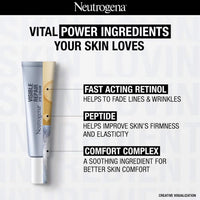 Neutrogena Visible Repair Retinol Day & Night Eye Cream | Boosts Collagen for Anti-Ageing | Reduces Dark Circles, Wrinkles & Fine Lines | 15g