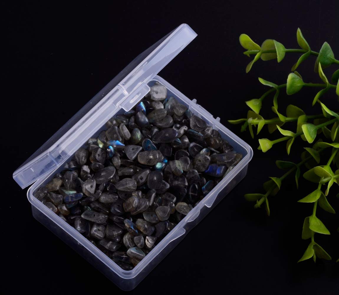 Natural Chip Stone Beads 5-8mm Spectrolite About 400 Pieces Irregular Gemstones Healing Crystal Loose Rocks Bead Hole Drilled DIY for Bracelet Jewelry Making Crafting (5-8mm, Spectrolite)