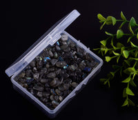 Natural Chip Stone Beads 5-8mm Spectrolite About 400 Pieces Irregular Gemstones Healing Crystal Loose Rocks Bead Hole Drilled DIY for Bracelet Jewelry Making Crafting (5-8mm, Spectrolite)