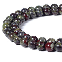 BEADNOVA Natural Dragon Blood Jasper Beads Natural Crystal Beads Stone Gemstone Round Loose Energy Healing Beads with Free Crystal Stretch Cord for Jewelry Making (6mm, 62-64pcs) 6mm