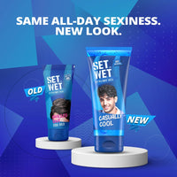 Set Wet Styling Hair Gel for Men - Casually Cool, 100gm | Medium Hold, High Shine | For Medium to Long Hair |No Alcohol, No Sulphate
