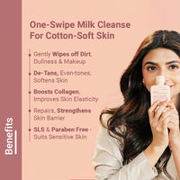 Neude Milk Muse 100ml Daily Face Cleanser Cleansing Milk with Peptides, Whipped Cream; Deep Pore Non-Drying Cleanser for Acne Prone & Sensitive Skin; Hydrating Face Wash Cleansing Milk