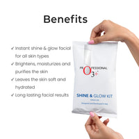 O3+ Shine & Glow Facial Kit for Instant Glowing Skin | Brightening & Moisturizing Skin, Ideal for All Skin Types, for Men & Women