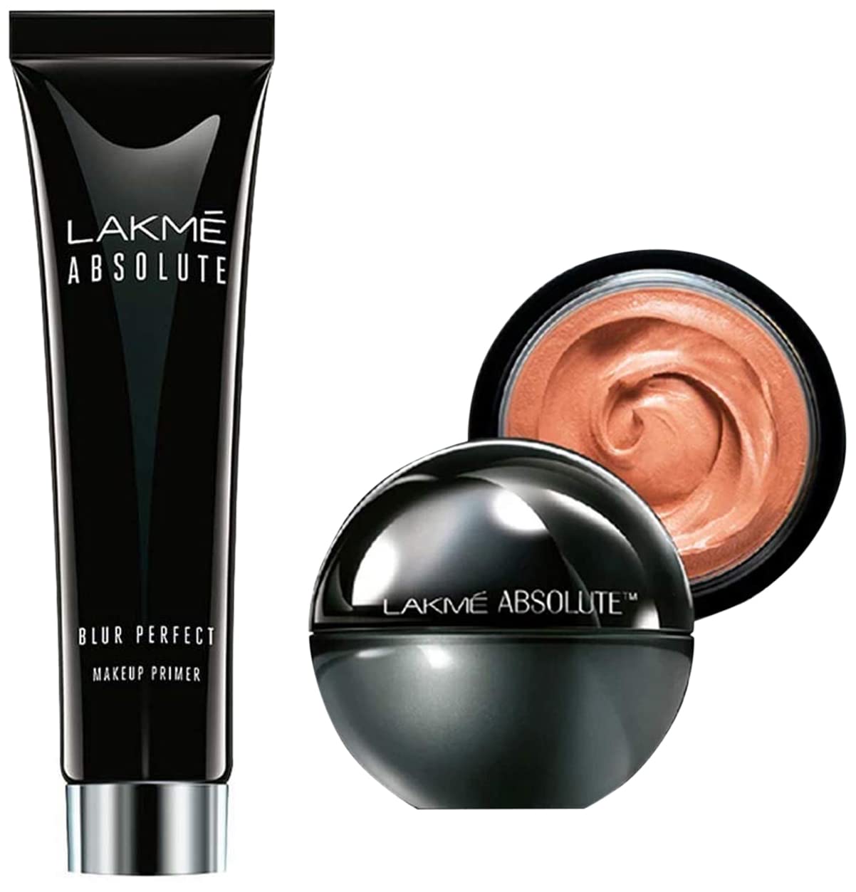 Lakmé Absolute Skin Natural Mousse, Rose Fair 02, SPF 8 Natural Finish Matte Cream Foundation, 25g & Lakmé Absolute Blur Perfect Matte Face Primer, Peach, 10g
