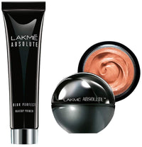 Lakmé Absolute Skin Natural Mousse, Rose Fair 02, SPF 8 Natural Finish Matte Cream Foundation, 25g & Lakmé Absolute Blur Perfect Matte Face Primer, Peach, 10g