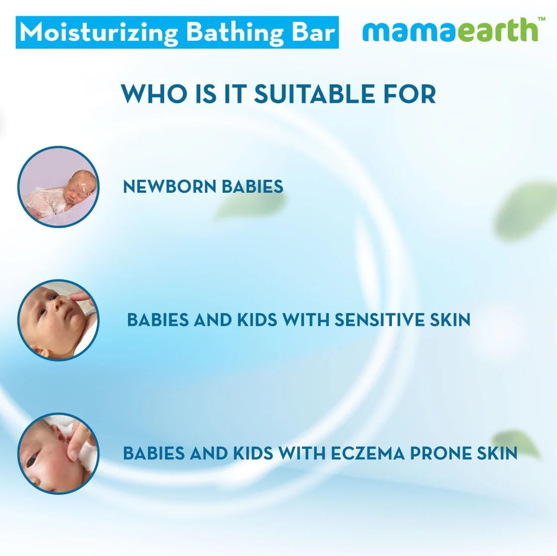 Mamaearth Moisturizing Baby Bathing Soap Bar, pH 5.5, with Goat Milk & Oatmeal. Pack of 2, 75gms each