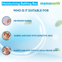 Mamaearth Moisturizing Baby Bathing Soap Bar, pH 5.5, with Goat Milk & Oatmeal. Pack of 2, 75gms each