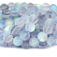 70PCS Natural 8MM Healing Gemstone, Synthetic Frosted Mermaid Energy Stone Round Loose Beads, Semi-Precious Crystal Beads with Free Elastic String for Jewelry Making DIY