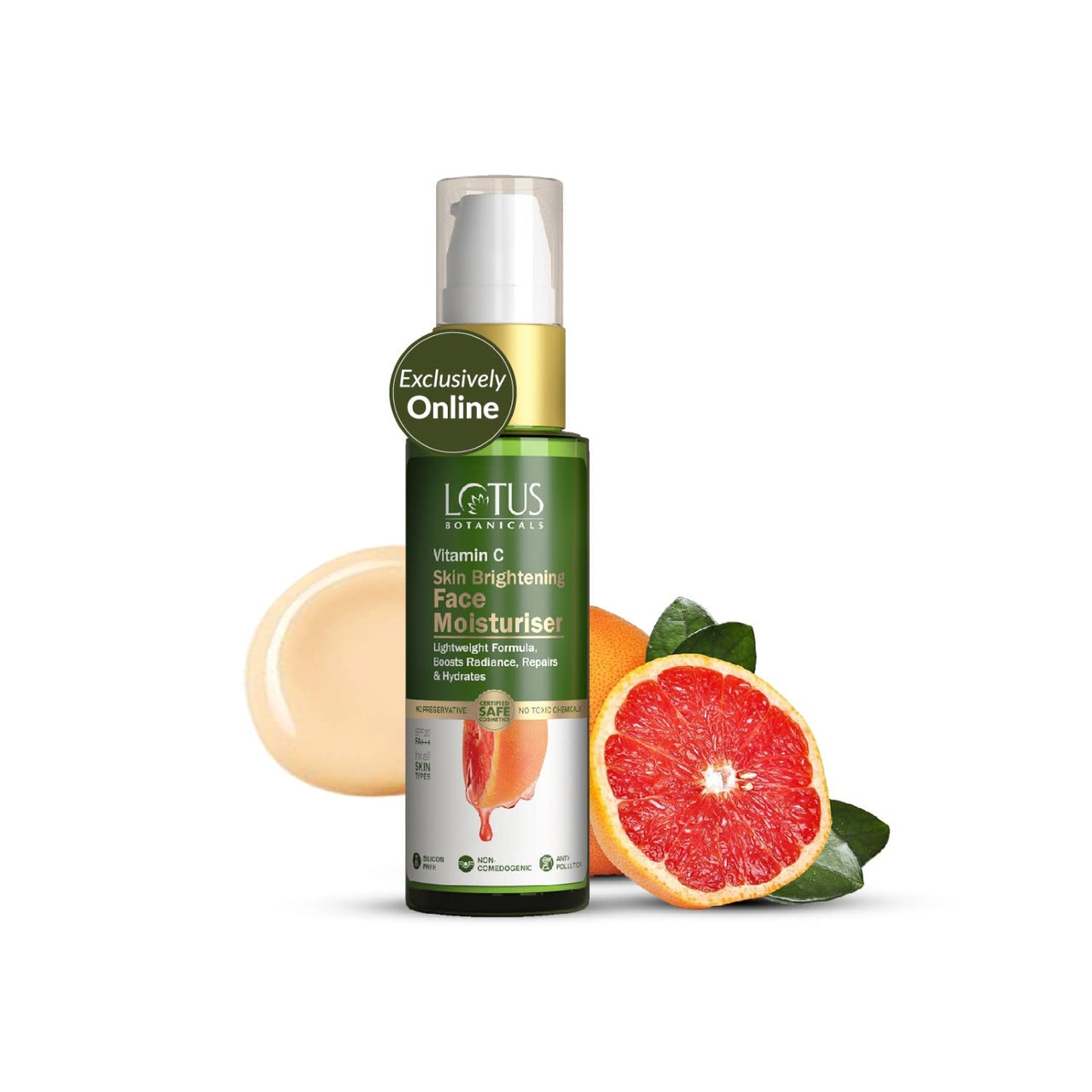 Lotus Botanicals Skin Brightening Face Moisturiser | Vitamin C | SPF 20 | PA+++ | Sulphate, Silicon & Chemical Free Face Cream | All Skin Types | 45g