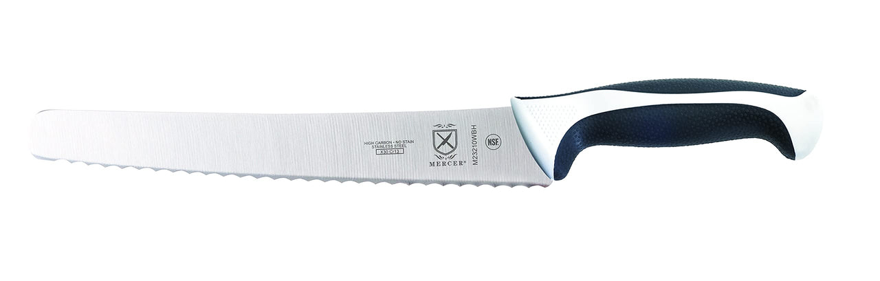 Mercer Culinary - M23210WBH Mercer Culinary Millennia 10-Inch Wide Wavy Edge Bread Knife, White
