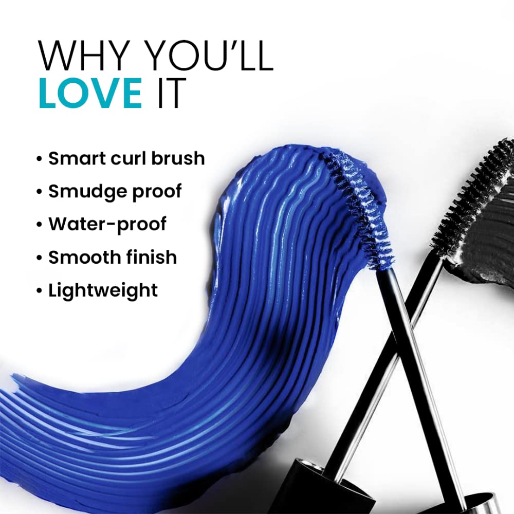 Lakmé Eyeconic Curling Mascara For Women, 9ml | Black Waterproof Mascara | Eye Mascara with Smart Curl Brush for Voluminous, Smudge-Proof Lashes (Pack of 2)