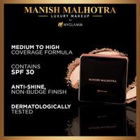 MyGlamm Manish Malhotra Beauty Skin Awakening Compact, Warm Crème,9gm | For Fair to Medium Skin | Medium Coverage Compact Powder With SPF 30 | Matte Finish, Water-Resistant, Anti -Shine
