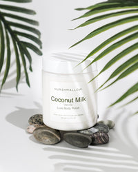 Murshmallow Coconut Milk & Vanilla Luxe Body Scrub / Polish 350gm | With Lactic Acid, Hyaluronic & Niacinamide | Anti-cellulite & Anti-Wrinkle| Remove Tan & Dead Skin | Deep Exfoliating Scrub for Hydrating & Brightening Skin | Men & Women