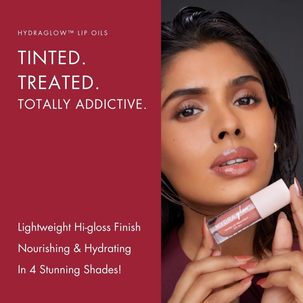 HYUE HydraGlow™ Tinted Lip Treatment (6 ml) | Biscotti Hottie | 24‑Hour Hydration with Sea Buckthorn Oil & Kokum Butter | Non‑Sticky | High‑Shine | Nourishing & Vegan Formula | Chunky Applicator