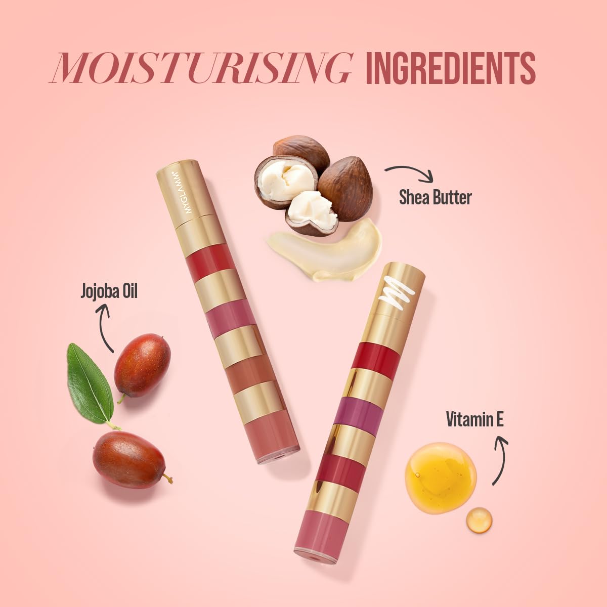 MyGlamm Super 4 Liquid Lipstick Stack - Nude Mood (Rose + Mauve + Brown + Pink) | Lipstick Combo Of 4 | Non Transfer, Smudge Proof 4 in 1 Velvet Matte Lipstick (4.8ml)