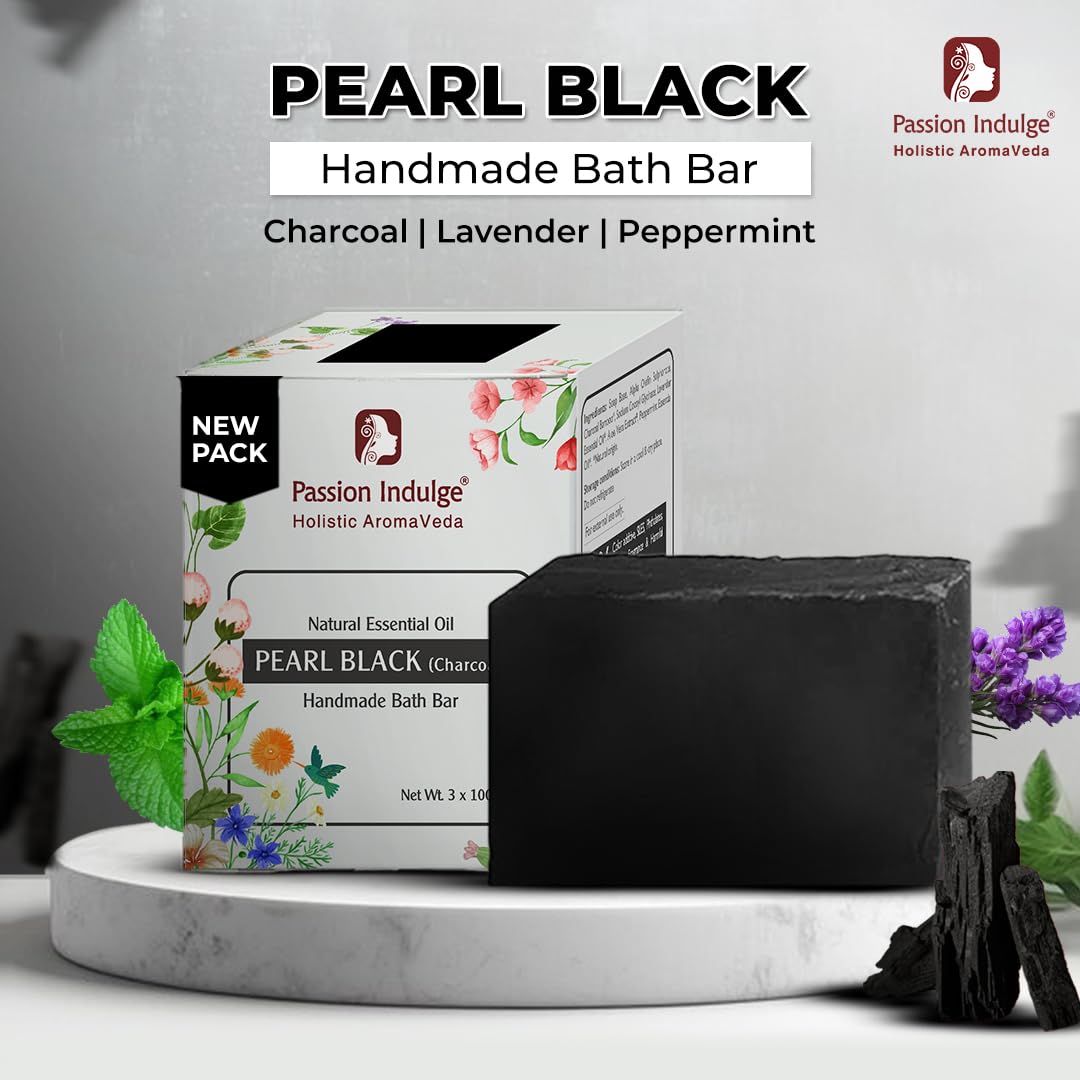 Passion Indulge Handmade Soap Natural Charcoal Bath Bar - (Pack of 3)