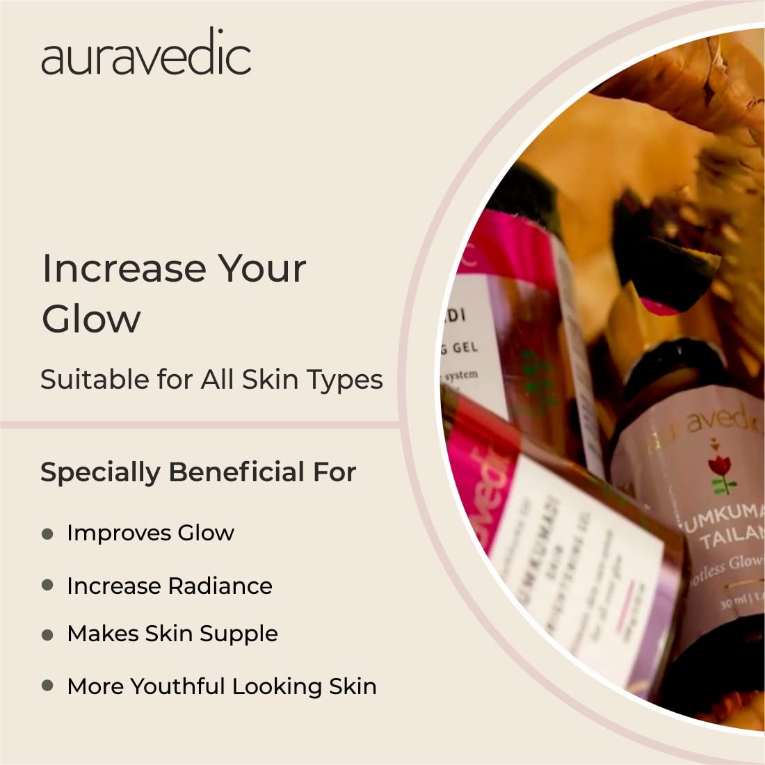 Auravedic Kumkumadi Tailam & Kumkumadi Gel Set Combo (30ml+100g) For Rejuvenating & Bright Skin, Kumkumadi Tailam From Kerala & Kumkumadi Gel With Kumkumadi Face Oil For Radiant Skin For Unisex